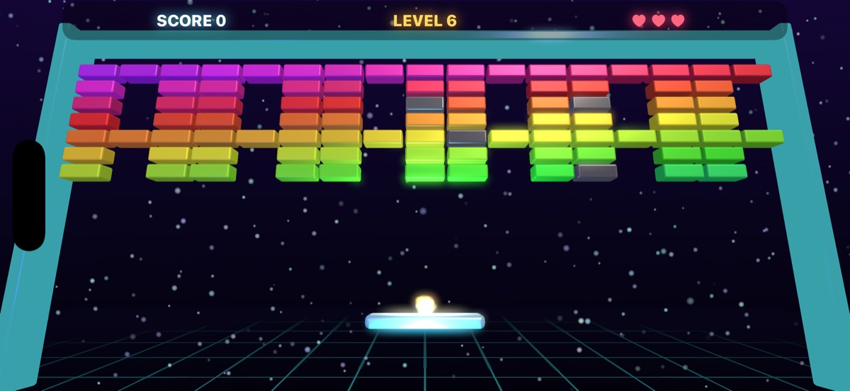 A new level revealing its brick pattern in 3D